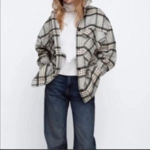 Zara Oversized Flannel Shacket, Shirt, Jacket Size Small